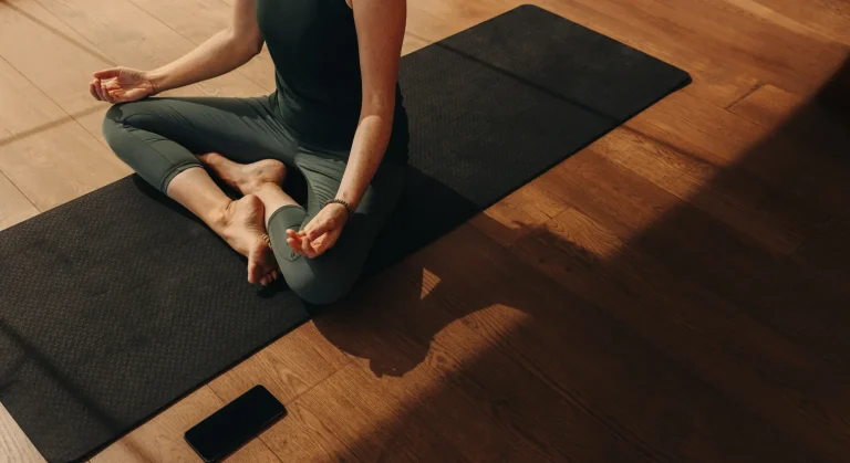 Person stretching seated