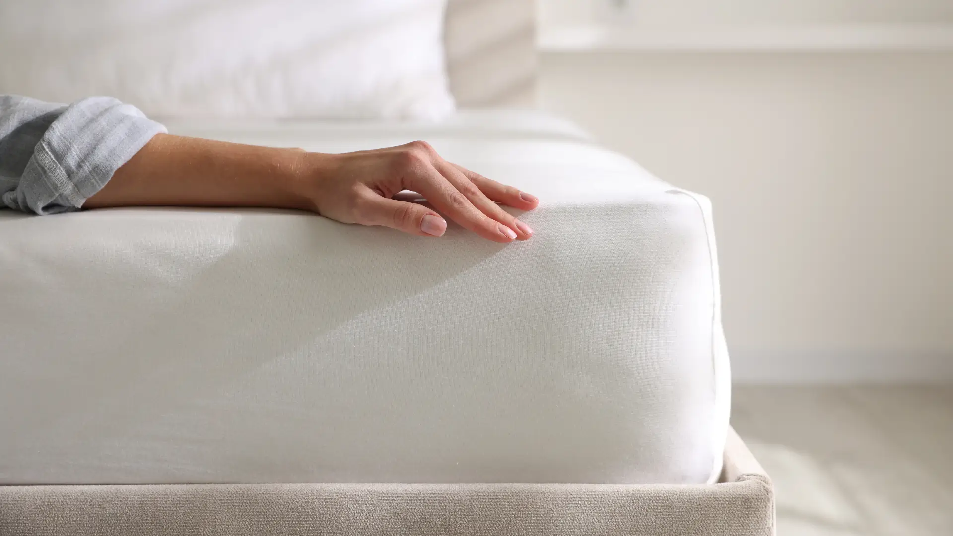 Mattress covered with waterproof mattress protector