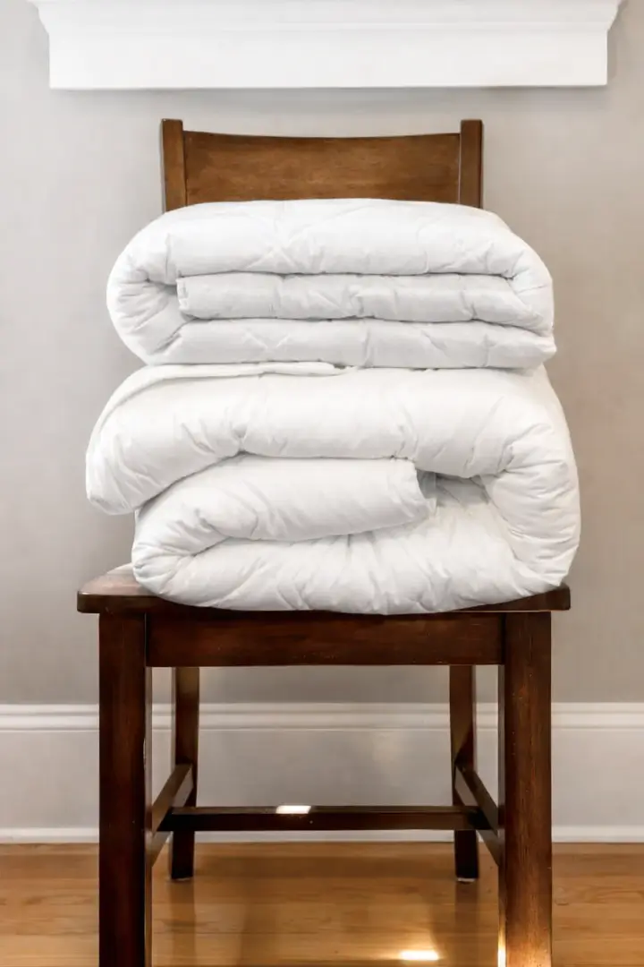 Duvets on a chair