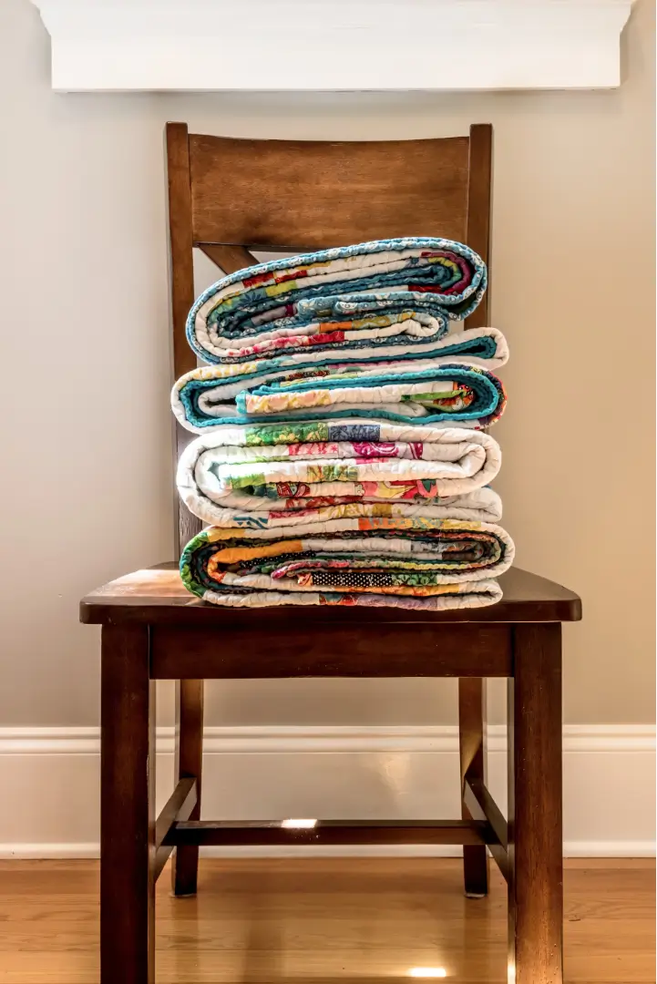 Quilts on a chair