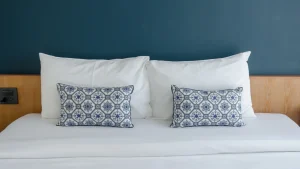 Pillows on bed