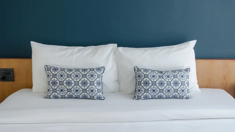 Pillows on bed